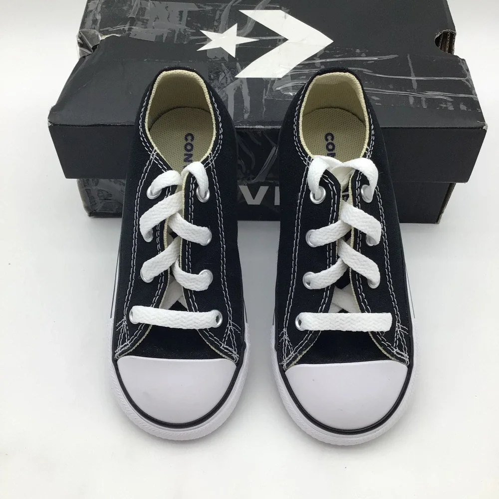 Converse CTAS Low Top Black White Infant Size 9 7J235 Sneaker NEW